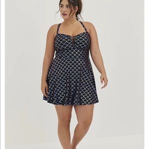 Torrid Scoop Neck Long Length Swim Dress Mermaid NWT Size 3 (3x, 22/24)